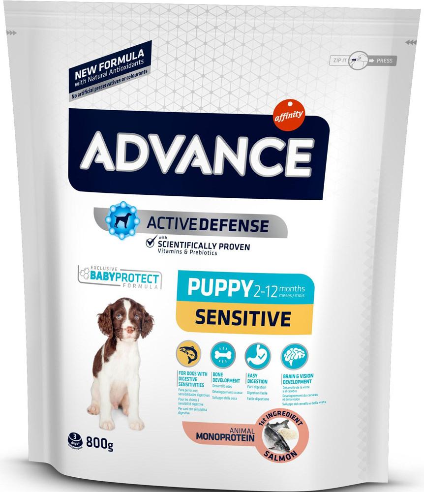 Advance Dog Puppy Sensitive Salmon and Rice ЛОСОСЬ корм для цуценят всіх порід 0,8 кг (500933)